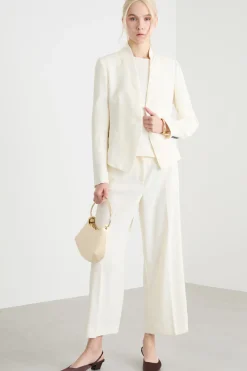 Blazer con collo montante - Bianco