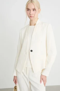 Blazer con collo montante - Bianco