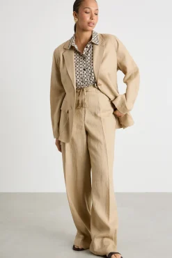 Blazer con coulisse sul retro - Beige