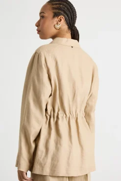 Blazer con coulisse sul retro - Beige