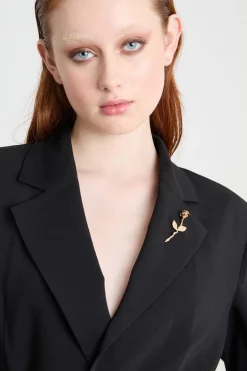 Blazer con cut-out e cintura - Nero