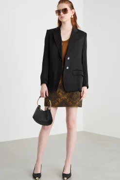 Blazer con effetto crinkle - Nero