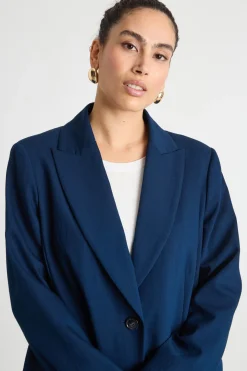 Blazer con rever a lancia - Blu