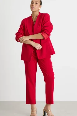 Blazer con rever a lancia - Rosso