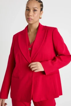 Blazer con rever a lancia - Rosso