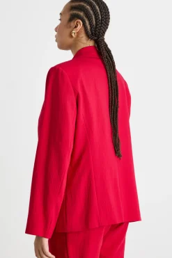 Blazer con rever a lancia - Rosso