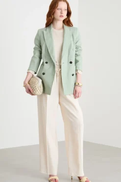 Blazer con rever a lancia - Verde