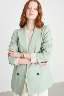 Blazer con rever a lancia - Verde