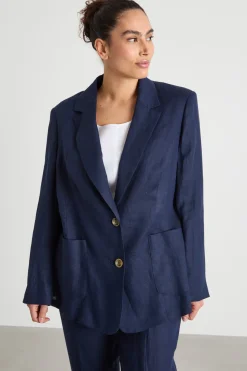Blazer con tasche applicate - Blu