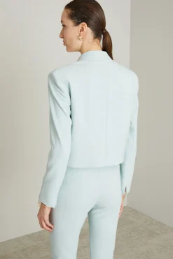 Blazer corto in cady - Azzurro