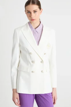 Blazer doppiopetto aderente - Bianco