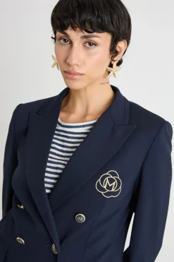 Blazer doppiopetto aderente - Blu