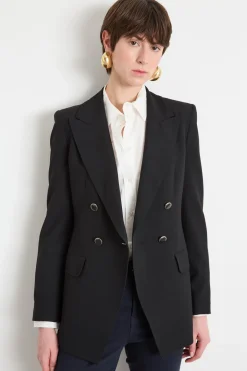 Blazer doppiopetto aderente - Nero