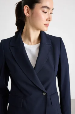 Blazer doppiopetto con chiusura diagonale - Blu