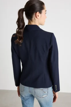Blazer doppiopetto con chiusura diagonale - Blu
