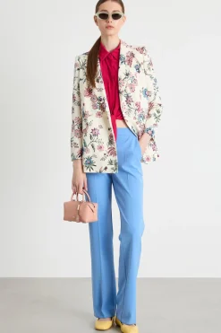 Blazer doppiopetto con cintura - Bianco