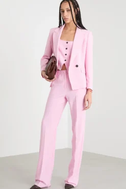 Blazer doppiopetto con maxi rever a lancia - Rosa