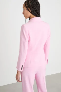 Blazer doppiopetto con maxi rever a lancia - Rosa