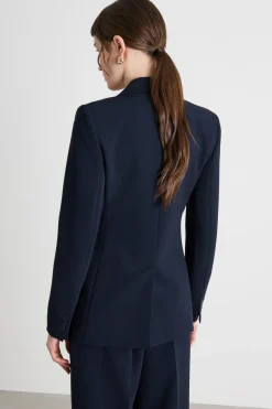 Blazer doppiopetto con maxi rever - Blu