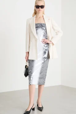 Blazer doppiopetto con rever a lancia - Bianco