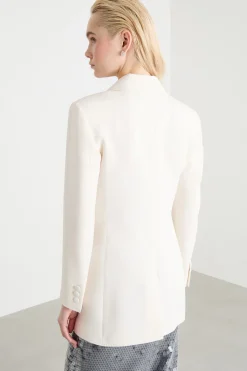 Blazer doppiopetto con rever a lancia - Bianco