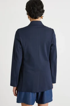 Blazer doppiopetto con rever a lancia - Blu
