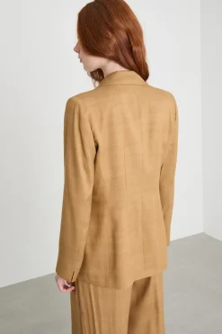 Blazer doppiopetto con rever a lancia - Cammello