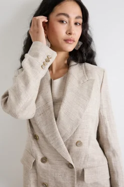 Blazer doppiopetto con rever a lancia - Grigio