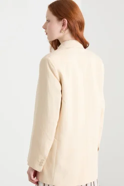Blazer doppiopetto con taschino - Avorio