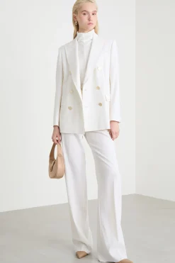 Blazer doppiopetto dritto - Bianco