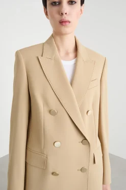 Blazer doppiopetto dritto - Cammello