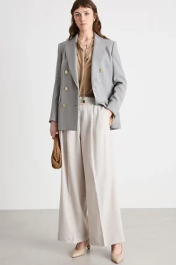 Blazer doppiopetto dritto - Grigio