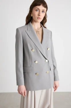 Blazer doppiopetto dritto - Grigio