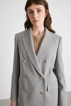 Blazer doppiopetto dritto - Grigio