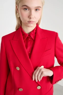 Blazer doppiopetto dritto - Rosso
