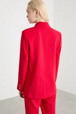 Blazer doppiopetto dritto - Rosso