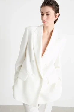 Blazer doppiopetto in cady - Bianco