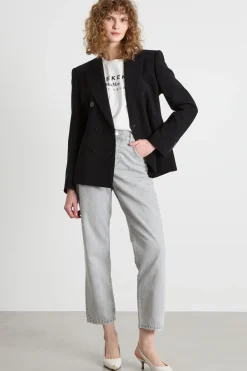 Blazer doppiopetto in cady - Nero