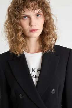 Blazer doppiopetto in cady - Nero