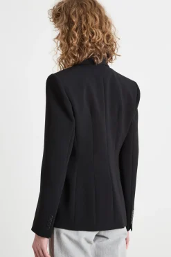 Blazer doppiopetto in cady - Nero