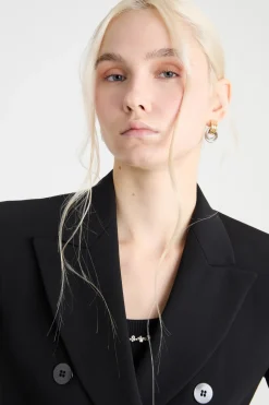 Blazer doppiopetto in cady - Nero