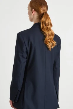 Blazer doppiopetto in flanella - Blu