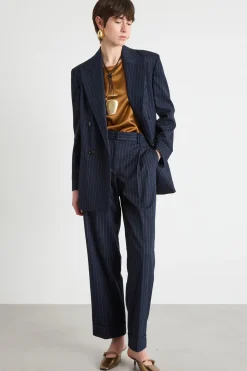 Blazer doppiopetto in flanella - Blu