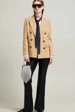 Blazer doppiopetto in gabardina - Beige