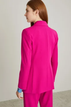 Blazer doppiopetto in gabardina - Ciclamino