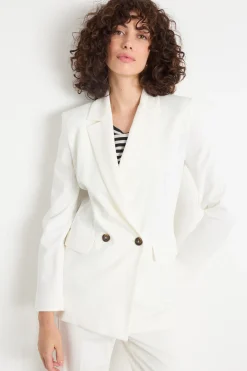 Blazer doppiopetto in jersey - Bianco