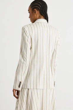 Blazer doppiopetto in jersey - Bianco Cammello