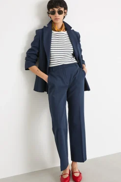 Blazer doppiopetto in jersey - Blu