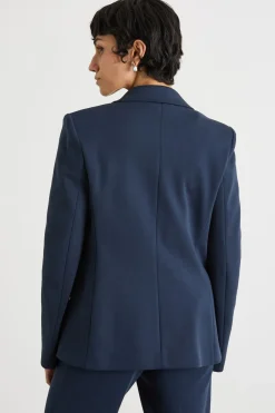 Blazer doppiopetto in jersey - Blu