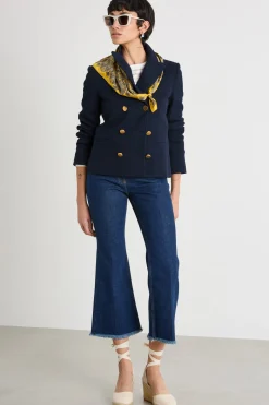 Blazer doppiopetto in jersey - Blu